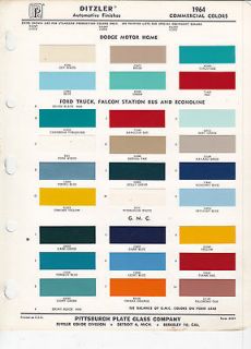 Paint Chips: Ditzler 1, Commercial: Dodge Motor Home, Ford, GMC part 