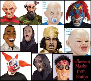   Masks Obama Gadaffi Bin Laden Clown Freddy Zombie Psycho Mask NEW