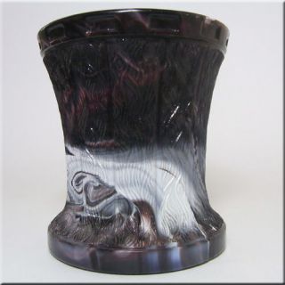 Victorian 1890s Purple Malachite/Slag Glass Vase