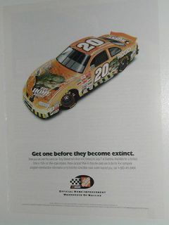 Newly listed 2001 Home Depot ad, NASCAR #20, Jurassic Park model