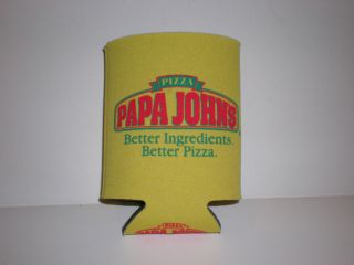 Papa Johns Logo Pizza Ohio State Columbus Yellow Coozie