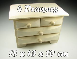 drawers mini wooden chest 18x13x10cm 100 % natural wood ideal to 