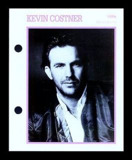 KEVIN COSTNER KOBAL COLLECTION MOVIE STAR BIOGRAPHY CARD BY ATLAS