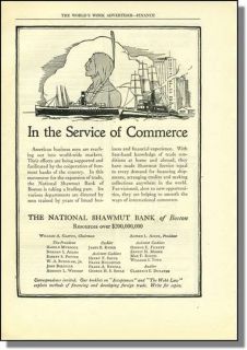 1919 National Shawmut Bank of Boston Commerce Print Ad