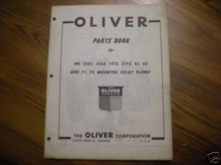 Oliver tractor Mounted Sulky Plow Dealers Part book