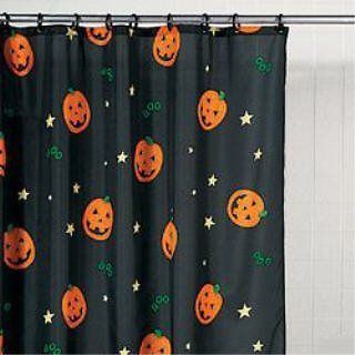 New Fall Jack O’ Lantern Pumpkin Shower Curtain Bath Bathroom Decor 