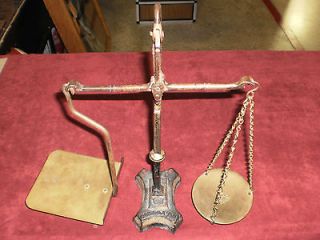 RARE  ANTIQUE CANADA P.O. POSTAL SCALE WITH WEIGHTS c. 1800S