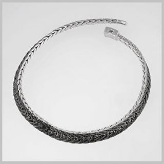 125700 JOHN HARDY Mens Carved Chain Rectangular Black Sapphire 