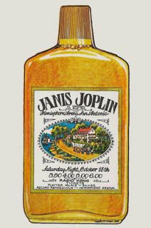 Blues Janis Joplin at San Antonio * Whiskey * Concert Poster 1969