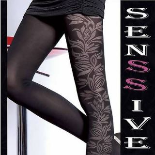 FLORAL PATTERN pantyhose tights * DANIELLE * SEMI OPAQUE SIZE L 