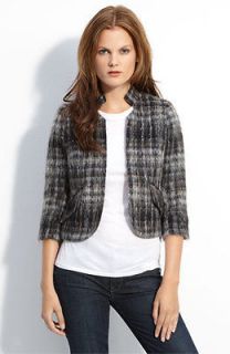 SMYTHE Les Vestes Crop Gray Wool Plaid Mohair Jacket Blazer 8 UK 12 
