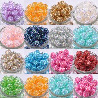 20pcs/100pcs Fashion Mixed Colour Resin Crystal Spacer Beads 13 