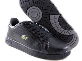 New Lacoste Carnaby SCL Black Patent Leather/Gray Casual Tennis Men 