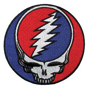 Grateful Dead Steal Your Face Embroidered Iron On Patch CD1217 5 IN