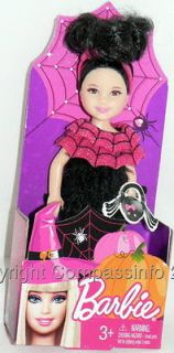 NEW Barbie Sister Chelsea Brunette Doll in Halloween Costume Spider