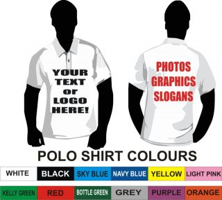 Custom Printed POLO SHIRTS, Logos, Text, Graphics, Photos   pleasure 