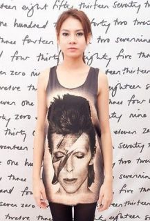 David Bowie ZIGGY STARDUST Bolt z POP ART WOMEN T SHIRT Tank TOP Dress 