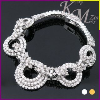 Kinkymerry Luxury Jewelry white CZ BRIDE WEDDING elegance BRACELET 