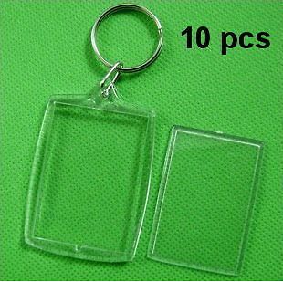   Transparent Blank Insert Photo Picture Frame Key Ring Chain KeyChain