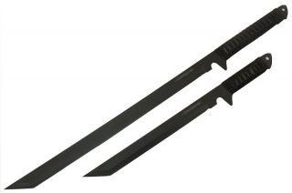 SET OF 2 TACTICAL NINJA SWORDS MELEE WEAPONS w/ SHEATH SHARP SWORD 