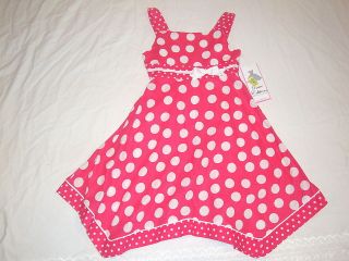 rare editions pink white dot bow easter dress 7 8 10