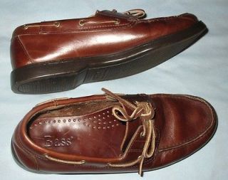 Bass, Seafarer, Brown, Leather, Boat/Deck Shoes, Sz 9 W, VNC