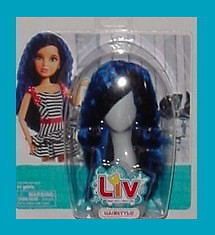 new release liv doll hairstyle blue crimped hair wig returns