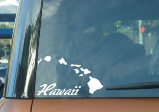 Hawaiian Islands With Hawaii Text   Hawaii Car Laptop Vinyl Decal 