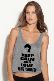 KEEP CALM AND LOVE LOUIS TOMLINSON ladies FLOWY BOXY TANK TOP tshirt 