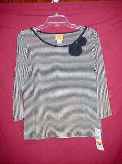 ruby road navy striped knit top $ 40 small
