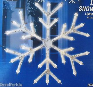 SET of THREE LIGHTED SNOWFLAKES ~ 108 LIGHTS ~ INDOOR / OUTDOOR ~ NEW