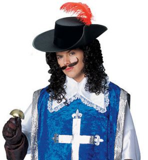 black french musketeer hat costume accessory