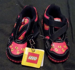 LEGO LEGOS MINIFIGURE VELCRO SHOES SNEAKERS~Black Red Yellow~Toddler 