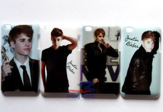 4PCS Justin Bieber signature Hard Back Case Cover for iPod Touch 4th 