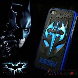 3D Blue / Black The Dark Knight Rises Batman Case Cover For iPhone 4 
