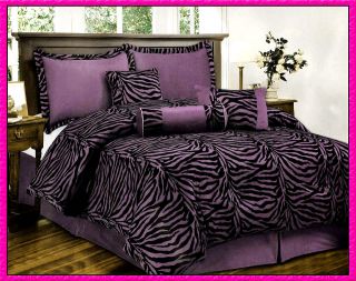 Pc Luxury Micro Fur Zebra Design Bed In A Bag Comforter Set King 