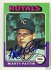 marty pattin 1975 topps signed 413 royals 