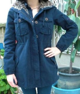 odd molly overcast cotton jacket coat dark indigo size2