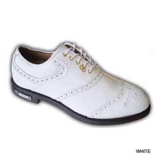   Stuburt DCC Mens Premium Golf Shoes Leather White Wing Tip REDUCED