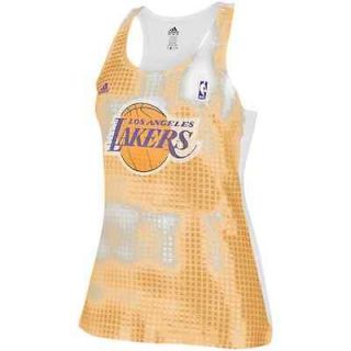 adidas Los Angeles Lakers Ladies Sublimated Sequin Tank Top   Gold