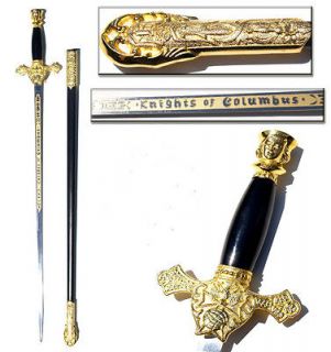 Knights of Columbus sword w. metal scabbard (GOLD VERSION)