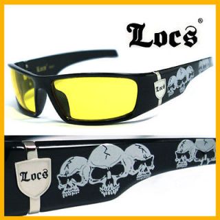 locs men sunglasses gangsta sport yellow skull lc55