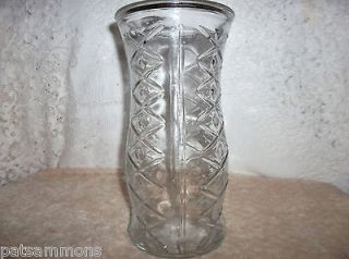 LARGE CLEAR GLASS VASE BY E. O. BRODY COMPANY WITH DIAMOND PATTERN 9 1 