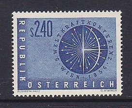 Austria 611 MNH 1956 Globe Showing Energy of the Earth Power 
