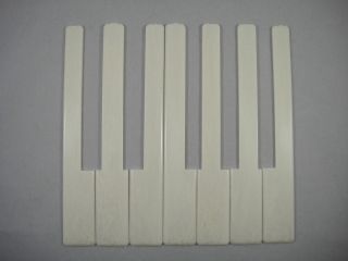 One Octave 7 Keys Simulated Ivory Piano Keytops Replacement Plastic 