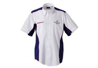 NEW* Maserati MC Trofeo Button Down Polo Shirt (White/Blue)
