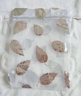 Wholesale WHITE LEAF Large Organza Jewelry Gift Packing Big Bags 