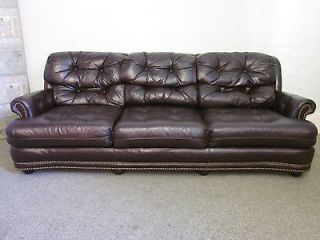classic leather dark burgundy tufted sofa  1295