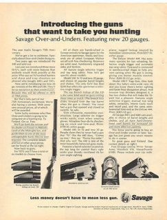 1970 SAVAGE ARMS TWO PAGE AD ORIGINAL MAGAZINE AD AMERICAN 