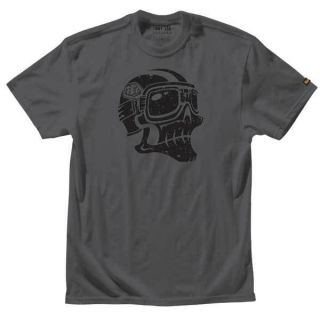 Troy Lee Designs TLD Premium Ghost Rider Skull Gray Slim Tee T Shirt 